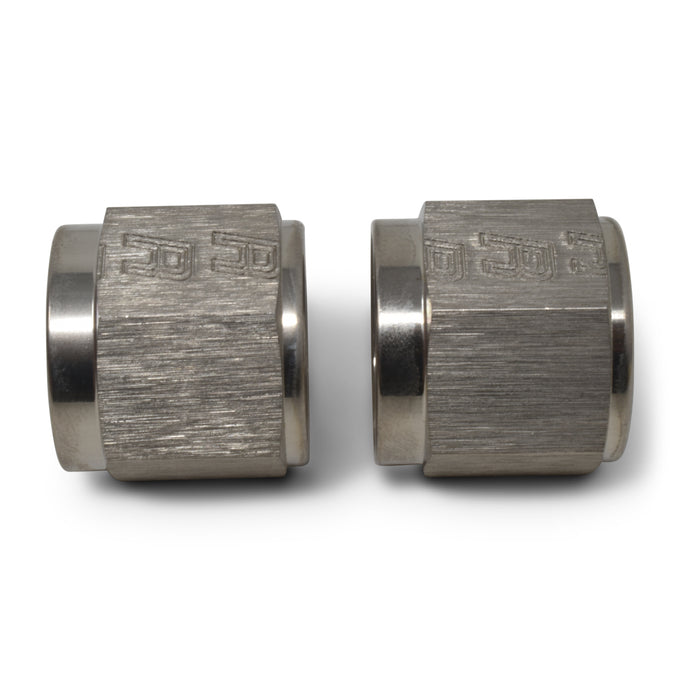 Pair -6AN To 3/8in Tube Nut Adapter Fitting <br> -6 AN Tube Nuts 3/8in diameter