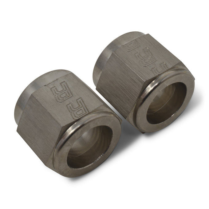 Pair -6AN To 3/8in Tube Nut Adapter Fitting <br> -6 AN Tube Nuts 3/8in diameter