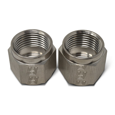 Pair -6AN To 3/8in Tube Nut Adapter Fitting <br> -6 AN Tube Nuts 3/8in diameter