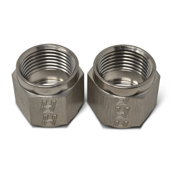 Pair -6AN To 3/8in Tube Nut Adapter Fitting <br> -6 AN Tube Nuts 3/8in diameter
