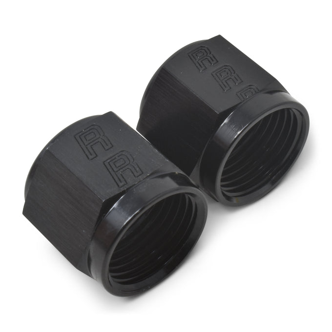 Pair -6AN To 3/8in Tube Nut Adapter Fitting <br> -6 AN Tube Nuts 3/8in diameter