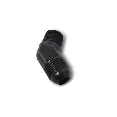 -6AN, 1/4 in NPT 45 Degree Adapter Fitting <br> Fitting Size: -6 AN, 1/4 in NPT
