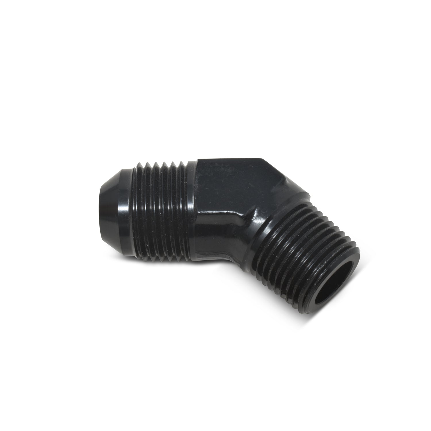 -8AN x 3/8 in NPT 45 Degree Adapter Fitting <br> Fitting Size: -8 AN x 3/8 in NPT