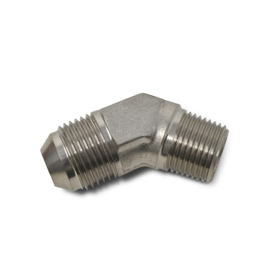 -6AN x 3/8in NPT 45 Degree Adapter <br> Fitting Size: -6 AN x 3/8in NPT