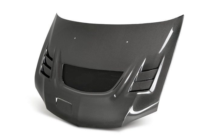 CW-style carbon fiber hood <br> 2003-2006 Mitsubishi Lancer EVO