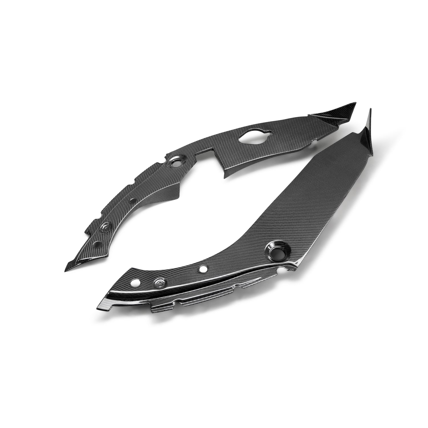 Carbon fiber under hood inner wing trim <br> 2017-2020 Honda Civic