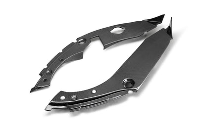 Carbon fiber under hood inner wing trim <br> 2017-2020 Honda Civic