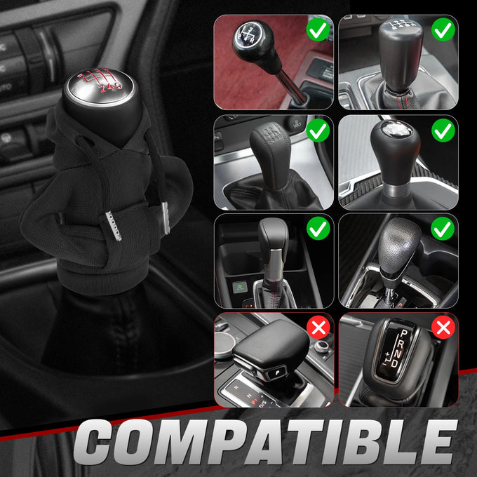 Black Hoodie Gear Shift Knob Cover <br> Universal