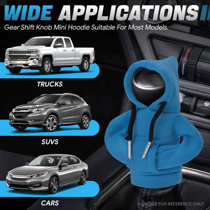 Blue Hoodie Gear Shift Knob Cover <br> Universal