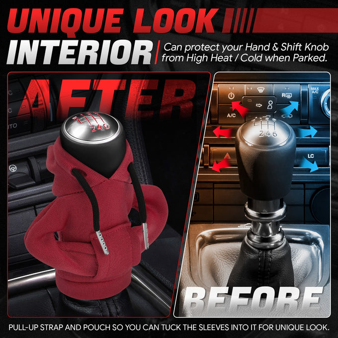 Red Hoodie Gear Shift Knob Cover <br> Universal