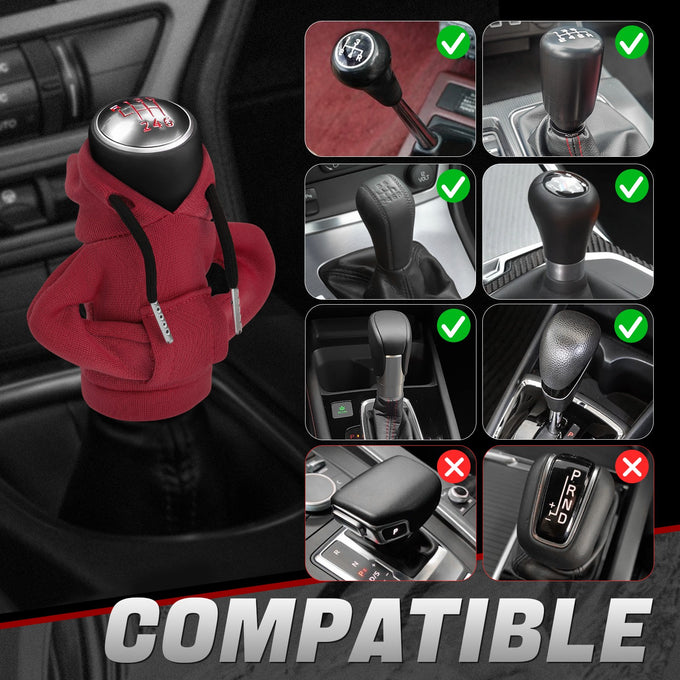 Red Hoodie Gear Shift Knob Cover <br> Universal