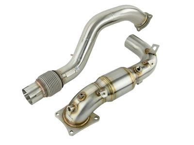 76mm Alpha Downpipe w/ CAT <br> 18-21 Honda Civic Type R