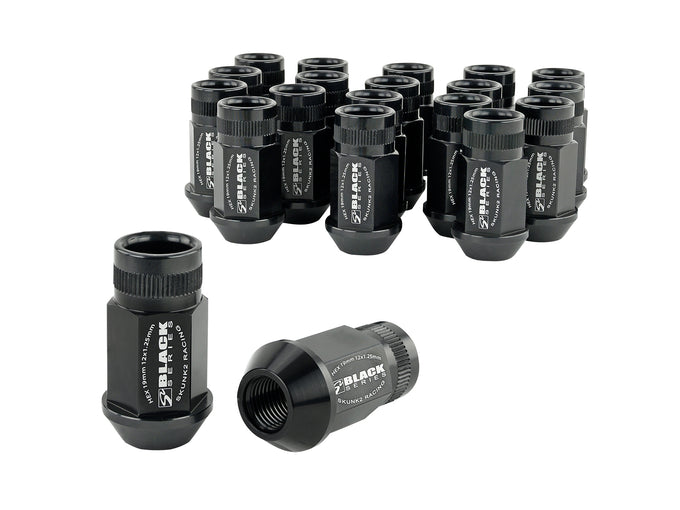 20 Pcs 12x1.25 Forged Lug Nut -Black <br> Universal