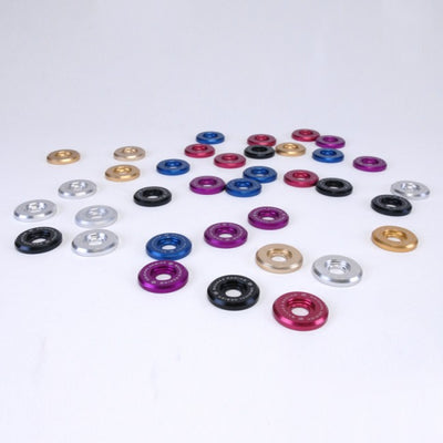 6 Pcs. Large Fender Black Anodized Washer Kit <br> Honda Universal