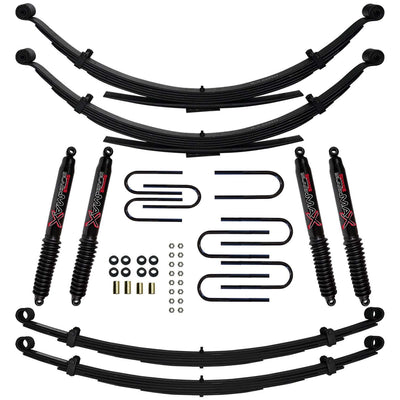 4 in. Lift System w/ Black MAX Shocks <br> 75-78 GMC K/V 15 1500 Suburban, 73-86 Chevy K10 Suburban