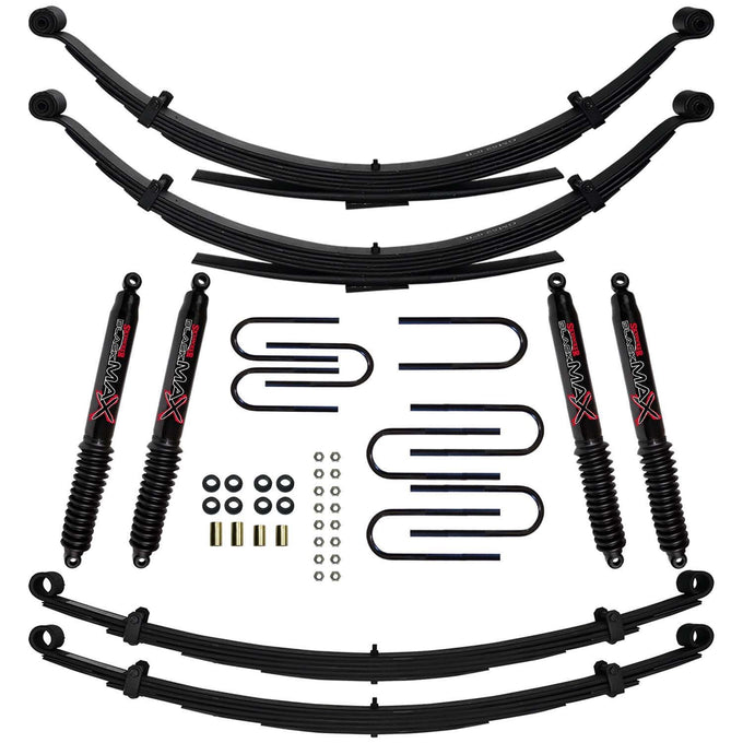 4 in. Lift System w/ Black MAX Shocks <br> 75-78 GMC K/V 15 1500 Suburban, 73-86 Chevy K10 Suburban