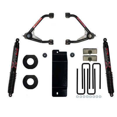 3.5-4 Inch UCA Lift Kit w/ Black Max Rr Shocks <br> 14-16 Chevy Silverado, GMC Sierra 1500