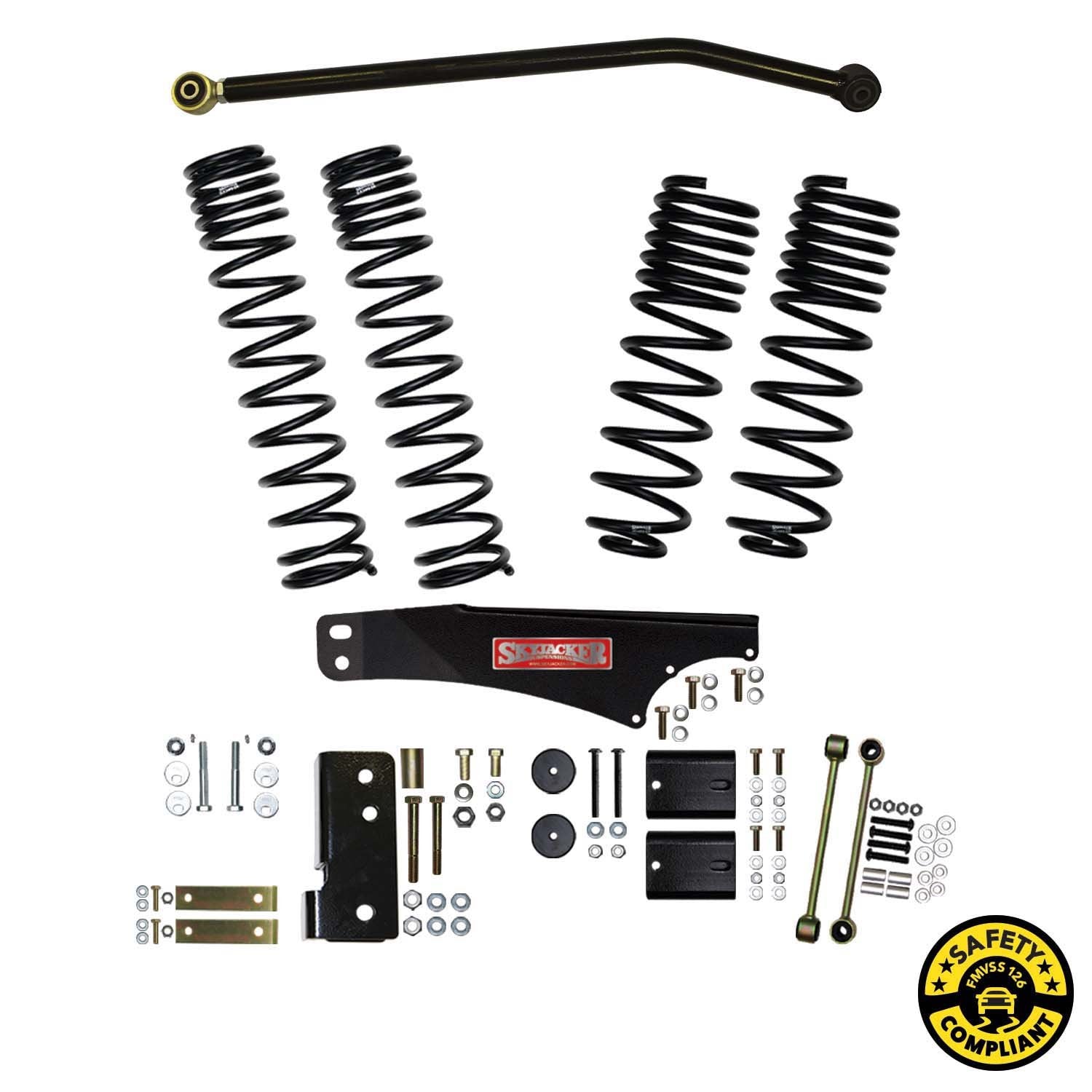 4 in. Component Box w/ Coil Springs <br> 07-17 Jeep Wrangler, 2018 Wrangle JK