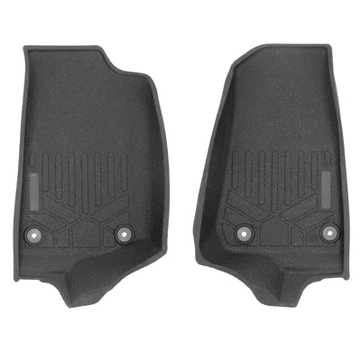 Fit Rubber Floor Mats 1st Row Set <br> 18-23 Jeep Wrangler Unlimited