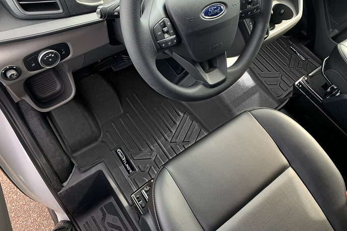 First Row (1 pce) Floor Mat Liners <br> 20-24 Ford Transit (Vinyl Flooring)