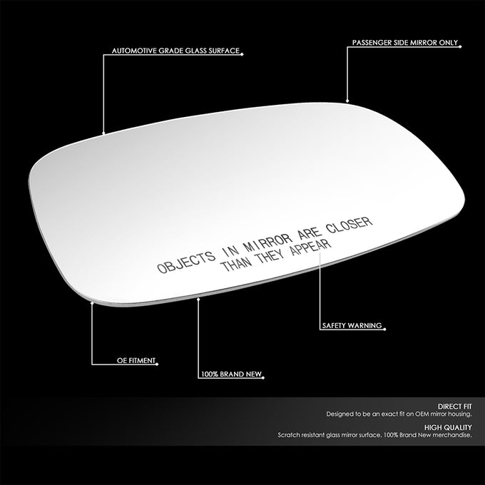 Factory Replacement Side Mirror Glass (Right) <br> 94-97 Mazda B2300 B3000 B4000