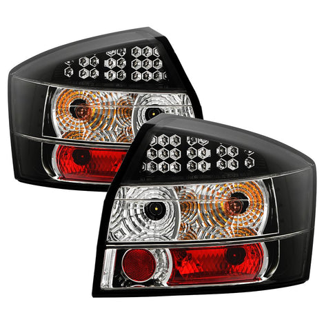 Black LED Tail Lights <br>02-05 Audi A4 A4 Quattro