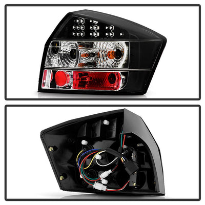 Black LED Tail Lights <br>02-05 Audi A4 A4 Quattro