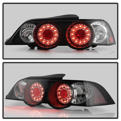Black LED Tail Lights <br>02-04 Acura RSX