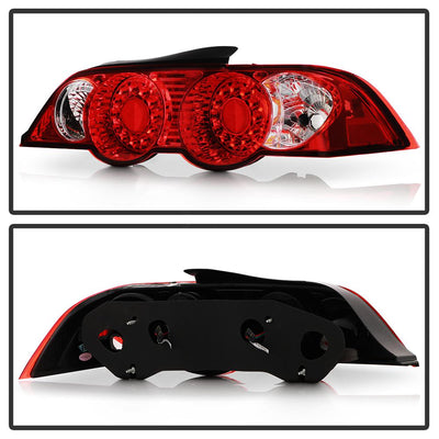 Red Clear LED Tail Lights <br>02-04 Acura RSX
