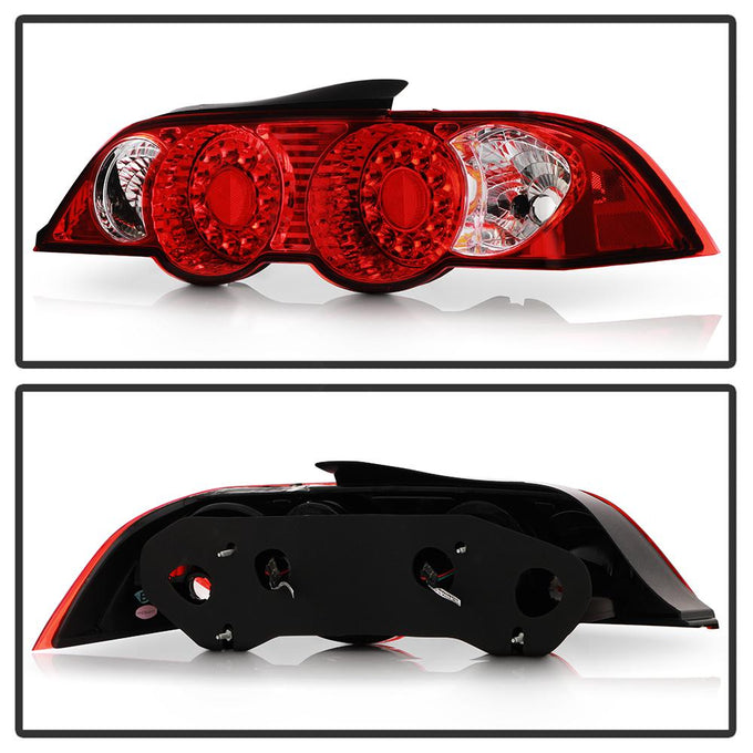 Red Clear LED Tail Lights <br>02-04 Acura RSX