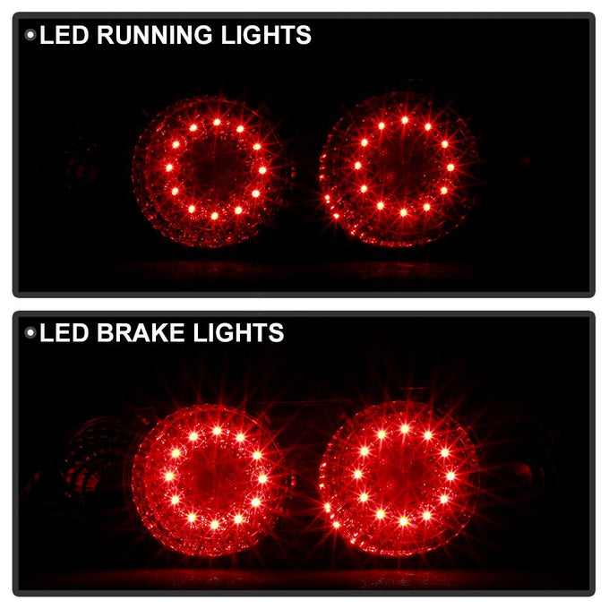 Red Clear LED Tail Lights <br>02-04 Acura RSX