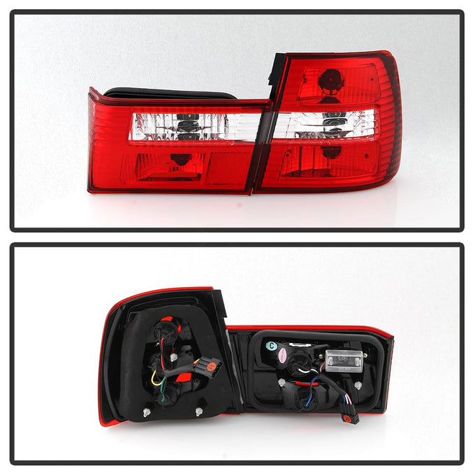 Red Clear Euro Style Tail Lights <br>88-93 BMW 5-Series
