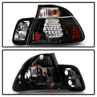 Black LED Tail Lights <br>99-01 BMW 3-Series