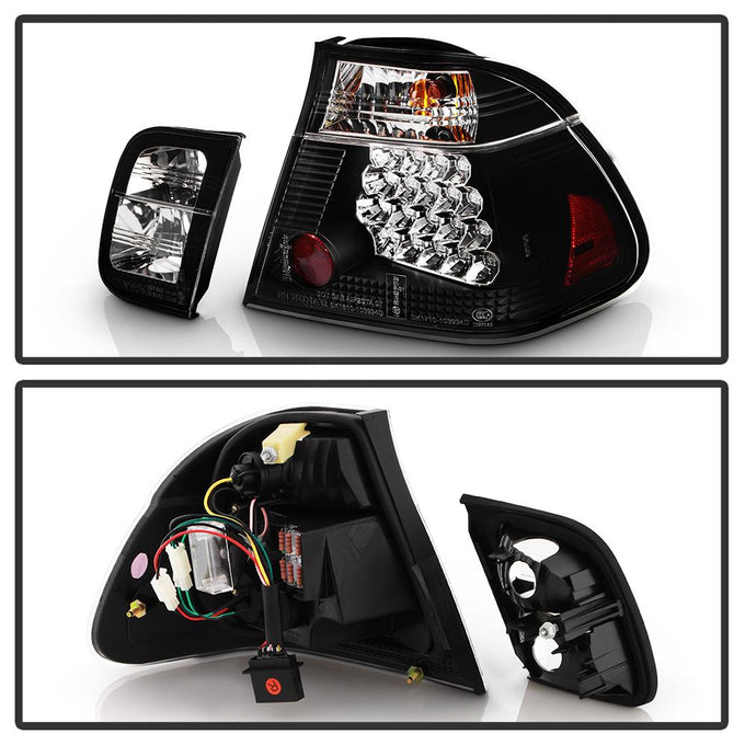 Black LED Tail Lights <br>99-01 BMW 3-Series