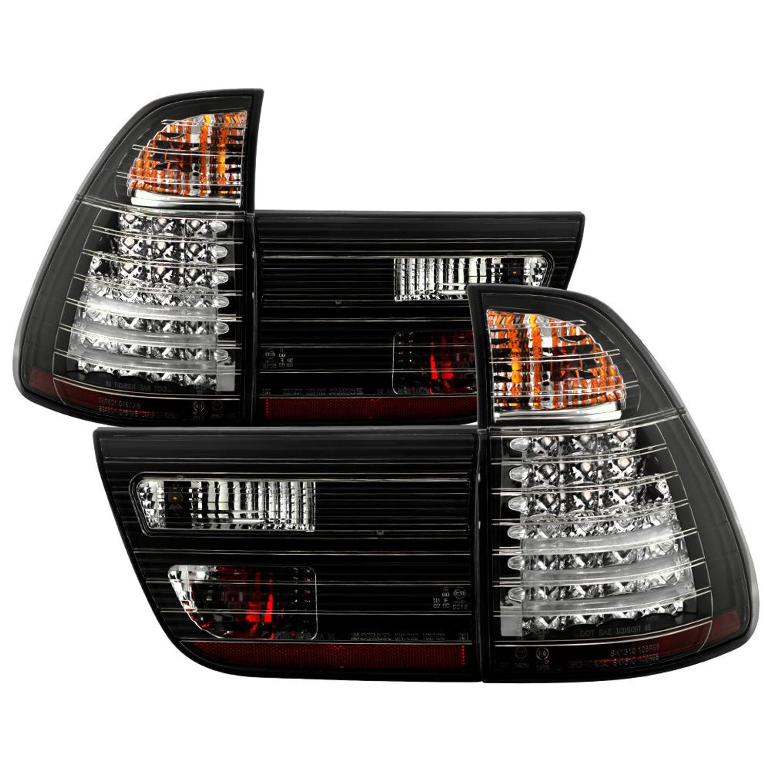 Black LED Tail Lights <br>00-06 BMW X5