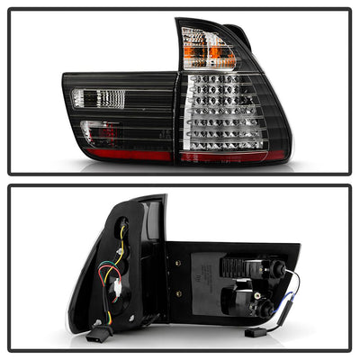 Black LED Tail Lights <br>00-06 BMW X5