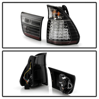 Black LED Tail Lights <br>00-06 BMW X5
