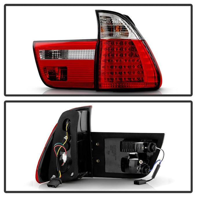 Red Clear LED Tail Lights <br>00-06 BMW X5