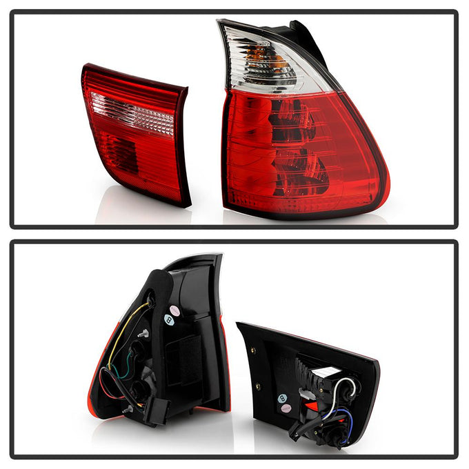 Red Clear Euro Style Tail Lights <br>00-06 BMW X5