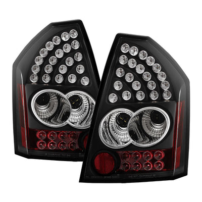 Black LED Tail Lights <br>05-07 Chrysler 300