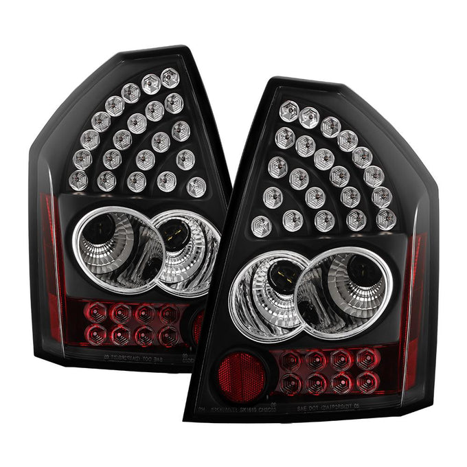 Black LED Tail Lights <br>05-07 Chrysler 300