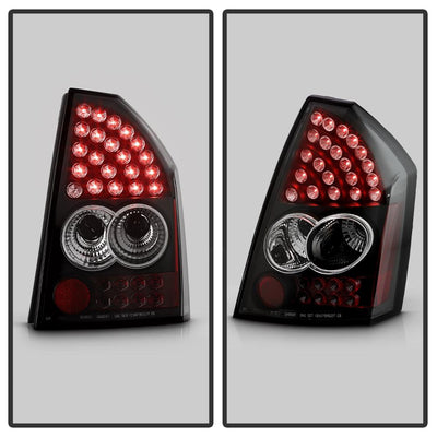 Black LED Tail Lights <br>05-07 Chrysler 300