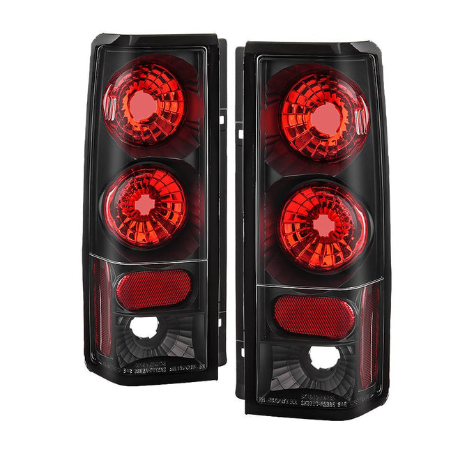 Black Euro Style Tail Lights <br>85-05 Chevrolet Astro 85-05 GMC Safari