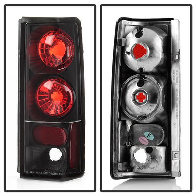 Black Euro Style Tail Lights <br>85-05 Chevrolet Astro 85-05 GMC Safari