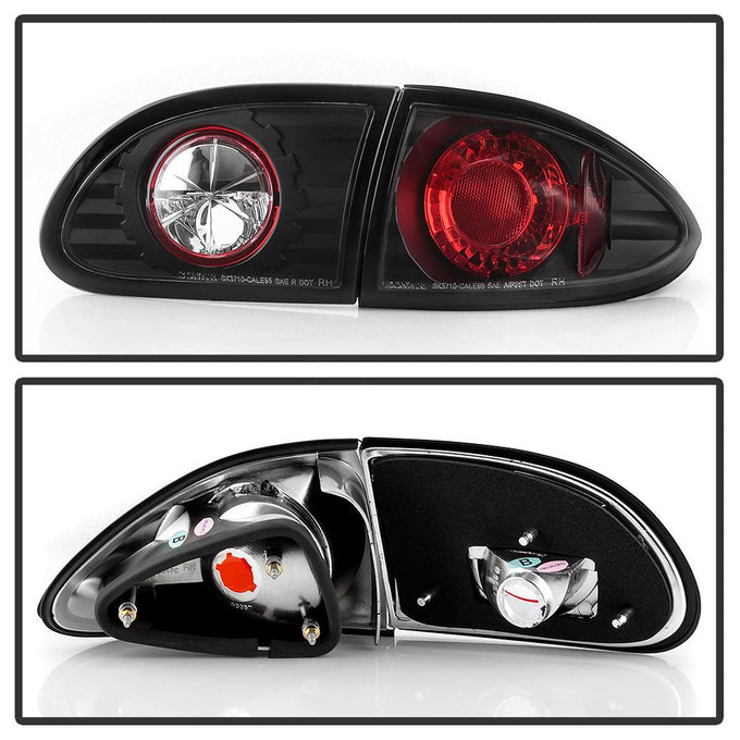 Black Euro Style Tail Lights <br>95-02 Chevrolet Cavalier