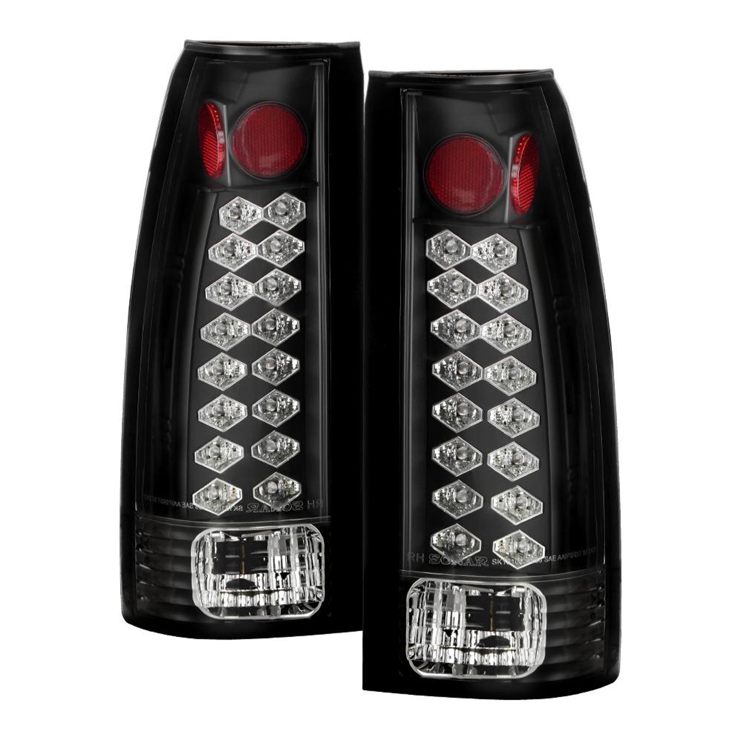 Black LED Tail Lights <br>88-98 Chevy GMC C/K-Series