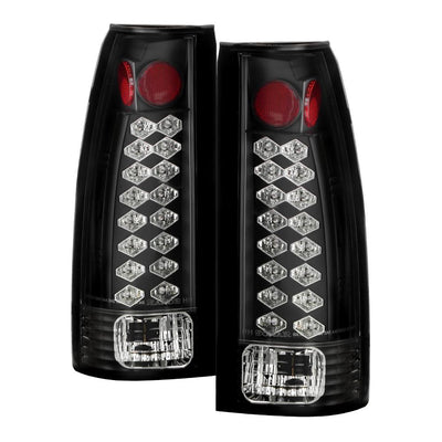 Black LED Tail Lights <br>88-98 Chevy GMC C/K-Series