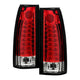 Red Clear LED Tail Lights <br>88-98 Chevy GMC C/K-Series