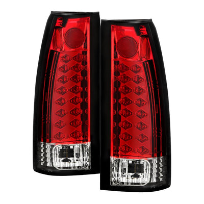 Red Clear LED Tail Lights <br>88-98 Chevy GMC C/K-Series