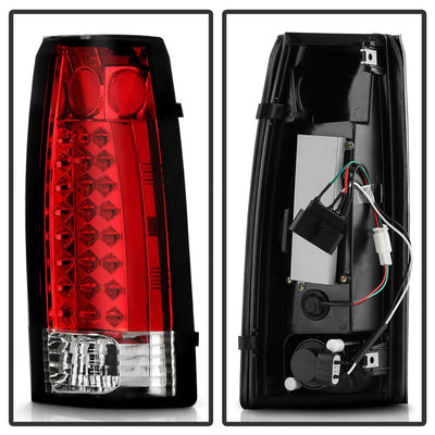 Red Clear LED Tail Lights <br>88-98 Chevy GMC C/K-Series